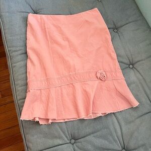 American Eagle Outfitters Orange Mini Pencil Skirt Ruffled Work